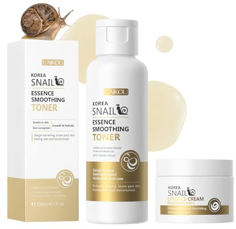 RAMCI ESSENTIALS- 2 in 1, Tonico Viso Coreano Astringente Pori 100 ml e Crema Bava di Lumaca Idratante viso con Acido Ialuronico 25g, Antirughe, Rassodante per Skin care Coreane Donna e Uomo