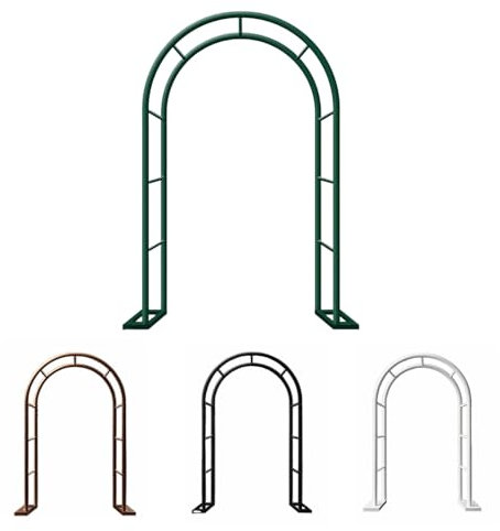 Breiter Gartenbogen,Stahl Rosenbogen Rankgitter Rankhilfe,schwarzer Rosenspalier Torbogen für Kletterpflanzen und Gurken,Dekorationsbogen Pergola für Feste,Innenterrasse und Garten(braun,W 80cm x H 20