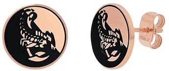 Scorpions by amor Ohrstecker Edelstahl Unisex Damen Herren Ohrschmuck, 1,1 cm, Schwarz, Skorpion, Kommt in Schmuck Geschenk Box, 2040517