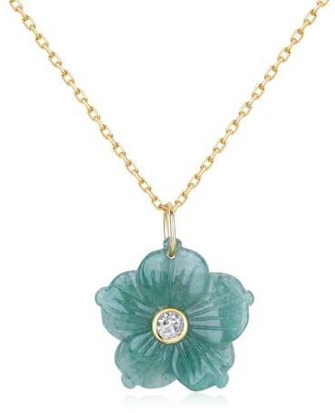 COAI Collier Acier Inoxydable Plaqué Or 18K, Collier Améthyste/Aventurine Verte/Quartz Rose Femme