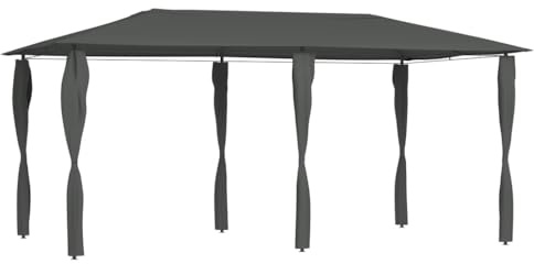 HETFTJN Gartenpavillon 3x5 m Anthrazit Stahlrahmen 160 g/m² Stoffdach mit Pfostenverkleidungen Robuste Grillüberdachung für Partys Camping und Events im Freien