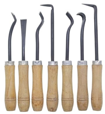 7 Teile/Satz Bonsai Pick Zeichnung Carving Set Holz Hause Griff Garten Hand Werkzeuge Mit Handschuhe