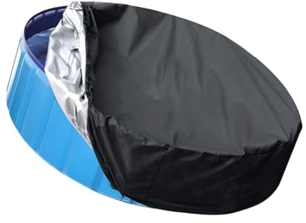 Zxfdsfdbnm 4FT Poolabdeckung zum Schwimmen, faltbar, rund, Outdoor Badeschutz, Laubnetz, Zubehör, Poolabdeckung, wasserdicht