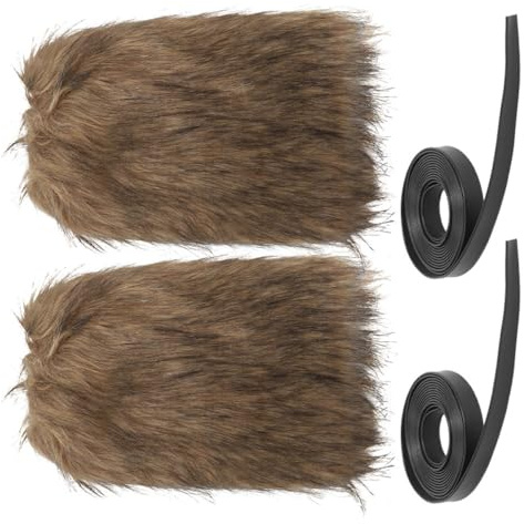 Wikinger Beinwickel 40cm aus Polyester, Braune Stulpen, 2 Stück | Halloween Party, Wikinger Kostüm Damen Accessoires, Wikinger Cosplay Zubehör, Mittelalter Stulpen Fell