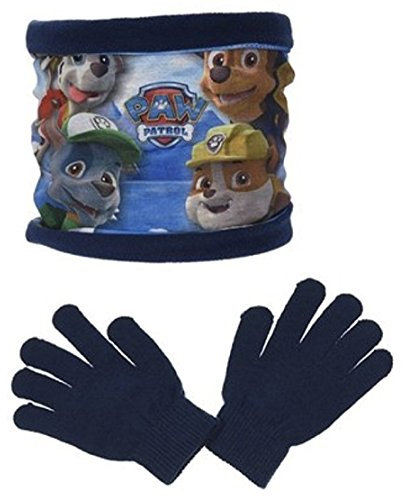 Nickelodeon Paw Patrol Kids Winter Snood (Schal) und Handschuhe Set, Blau Marine, One Size - Child