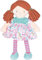 Tikiri 8505168-S Bonikka Kuschelpuppe Li'l Katy, Stoffpuppe für Babys und Kinder ab 0+ Monaten, 25cm
