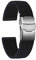 ULLCHRO Cinturini Orologi Impermeabile Orologi Bracciale Donna Uomo Stripe Pattern - 16mm, 18mm, 20mm, 22mm, 24mm Gomma Cinturino Orologio Acciaio inossidabile Fibbia Deployante (24mm, nero)