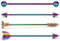 Crdifu Regenbogen Industrial Piercing Barbell Set 14G Chirurgenstahl 38mm Bar Pfeil Ohr Piercing Schmuck