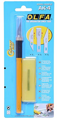 Olfa OLFA AK-4 Cuttermesser, Kunststoff, Schwarz und Gelb, 14 x 0,6 x 0,6 cm
