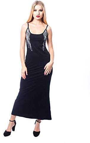 Innocent Angel Dress Women Long Dress Black L, 95% Cotton, 5% Elastane,