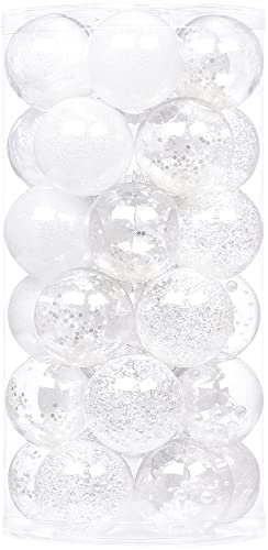 Sea Team 60mm/2.36 Ensemble d’Ornements Peints en Couleur et étincelants et de Boules suspendues pour Sapin de Noël - 30 pièces