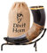 Corne à boire Viking avec support en fer véritable Divit | Ornements en laiton et sac-cadeau en toile de jute inclus | Corne de 13 ’’ et capacité de 16 oz (400 ml) | L'original. (Jarl, Polished)