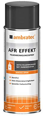 Ambratec AFR Effekt FELGENREINIGUNGSSPRAY Aerosol 400ml, Felgenreiniger, Bremsstaub, Chrom, Alufelge, Schmutz, Farbindikator, Auto, Motorrad, LKW