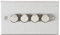 Knightsbridge CS2184BC 4G 2 way 10-200W (5-150W LED) trailing edge dimmer - Square Edge Brushed Chrome, 10.5 mm*89.0 mm*149.3 mm