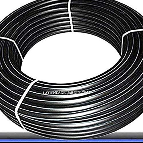 Suinga Tubo irrigazione 25mm PN 16 in polietile ad alta desità PE100, rotolo da 25 metri, adatta all'uso acqua potabile, nero