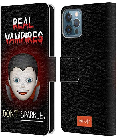 Head Case Designs Officially Licensed emoji® Real Vampires Halloween Parodies Leather Wallet Case Compatible With Apple iPhone 12 / iPhone 12 Pro