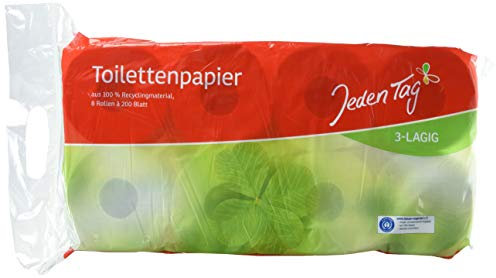 Jeden Tag Recycling Toilettenpapier 3-lagig, 9er Pack(9 x 1037 g)