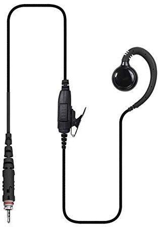 Hoornie Auriculares inalámbricos para Motorola CLP446E | Sujeción alta segura con auriculares en forma de C | Seguro contra roturas de cables gracias a las fibras de Kevler | Funciones prácticas para