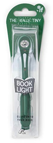 IF Really Tiny Book Light (Forest Green) – Compact Reading Lights for Books in Bed – Flexible Book Light Clip On – A Great Book Lamp with Batteries Included