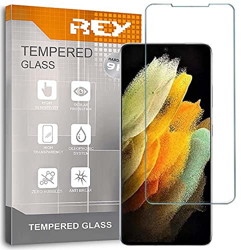 REY 3X Protector de Pantalla para Samsung Galaxy S22 Ultra, Cristal Vidrio Templado Premium