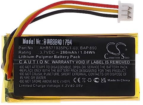 vhbw Akku Ersatz für Sennheiser AHB571935PCT-03, 573695, 586477 für Stereoverstärker, HiFi-Verstärker (280mAh, 3,7V, Li-Polymer)
