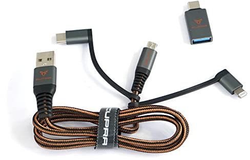 Seat 3-in-1 USB Adapter Cable, 1m, USB-C/Micro USB/Lightning, Copper, 2.4A, 480Mbit/s, For Smartphone, Tablet