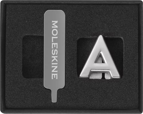 Moleskine Pin per Taccuino o Agenda Lettera A, Spilla Lettere, Personalizza la Chiusura con Elastico, Idee Regalo Personalizzato, Colore Argento