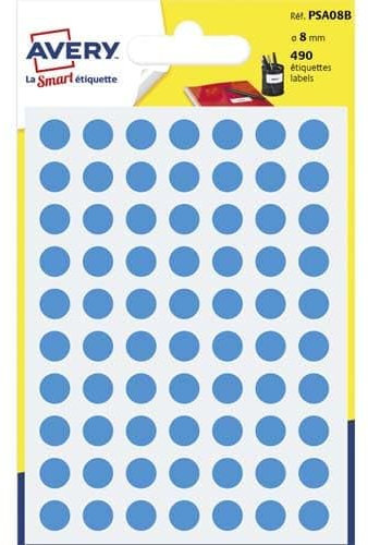 Packung mit 10 Klebepunkten, Durchmesser 8 mm, Blau (7 Blatt/CD)