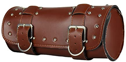 HCmotorku Motorrad Werkzeugtaschen Lenkertasche Satteltasche Gabel Werkzeugtasche Gabelrolle Lauftasche Sissybar Aufbewahrungstasche Leder Universal passend für Harley Yamaha Suzuki Braun