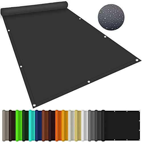 Waterproof Sun Shade Sail 2 x 6 m Pergola Covers, Shade Netting, Patio Sun Shade Sail Canopy 100% Shading Rate 98% UV Block for Outdoor Yard Lawn, Dark Grey