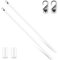 Therwen 2 Stück PVC langer Rollostab-Ersatz mit Haken und Griff, weiß, vertikale Jalousien, Zauberstaböffner, Vorhang, Neigungsstange für Fenster, Zubehör, Vorhang, Tür, Schatten (61 cm)