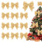 12 Stück 14CM Schleifen Weihnachten Champagner Gold Glitzer KAMEUN Weihnachtsbaum Schleifen Weihnachtsbaumschmuck für Familienfeiern Party Dekoration für Weihnachten Urlaub Hochzeit Feierlichkeiten