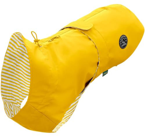 HUNTER Hunde-Regenmantel Milford, Farbe: gelb, ergonomische Passform für optimalen Schutz, individuell verstellbar, Reißverschluss für Geschirrträger, pflegeleicht & waschbar bei 30 °C, Größe: 25