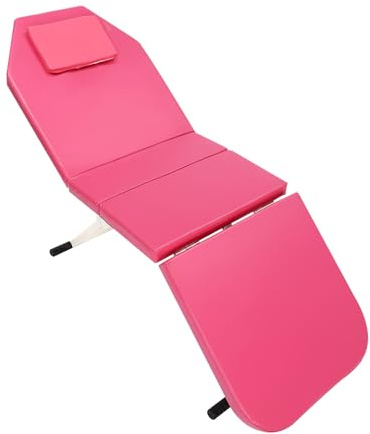Queeucaer Faltender Massagetisch, tragbarer Couch Bett Tattoo Schönheitssalon Therapie Spa, Faltender Spa Schönheit Bett Leichte Tattoo Therapie Couch, Anti-Rutsch Pads, Rosa, 182 * 60 * 60cm