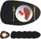 Chitomars Sets de Table et Dessous de Verre, Double Face Sets de Table Rond Lavable Plastique Antidérapant Set de Table en Simili Cuir Résistant à la Chaleur (Lot de 6, Noir)