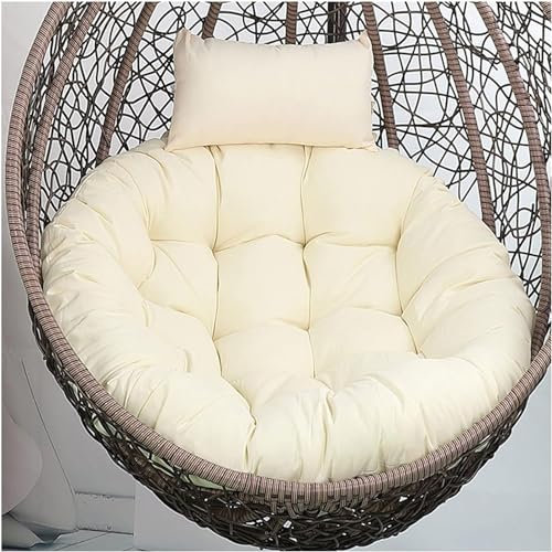 ATLION Housse Remplacement Coussin Chaise en Forme D'œUf, Housse Coussin SièGe BalançOire Suspendue D'ExtéRieur, Housse Coussin Hamac en Osier Jardin Lavable Uniquement(O)