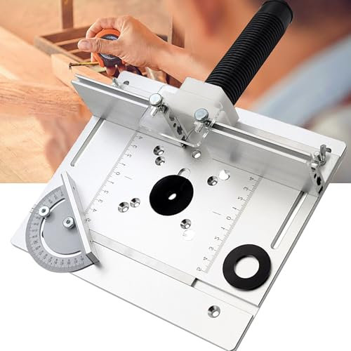WYFCR Router Lift Kit, Tool Set, Router Table Insert Plate for Woodworking Table Saw Multifunctional Trimmer Engraving for Woodworking, DIY, Crafts, Repairs and Sanding(Silvery White)