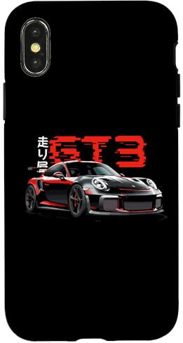 Hülle für iPhone X/XS Rotes GT3 RS Tokyo Glitch Retro JDM Japanisches Kunstauto Tuning