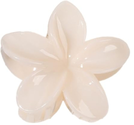 Wambere 1 Stück Damen Blumen Haarklammern Blumenhaarnadel Haarspangen Haarclips Krallenclip rutschfeste Kunststoff Haarnadel Haarschmuck Kopfbedeckung für Frauen Mädchen für Tägliches Tragen,Beige