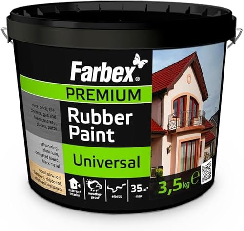 FARBEX Vernice Liquida Gommata Premium | Per Interni ed Esterni | Asciugatura Rapida, Sigillatura Elastica, Protezione da Umidità e Intemperie - 1,2 kg - Bruno