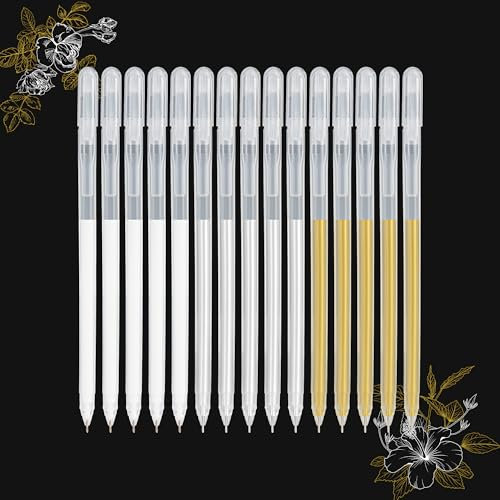 SMOOTHERPRO Weißgold Silber Gelstift Set | Highlight Gel Tintenstift | 0,6 mm Fine Art Liner Zeichenstift | für Schwarzes Dunkles Papier Zeichnen Skizzieren (GWS06-18) | 18 Stück