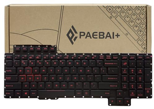 PAEBAI+ New Replacement Laptop Keyboard Backlit for ASUS ROG G752 G752V G752VT G752VY G752VS G752VM US Layout Red Keys