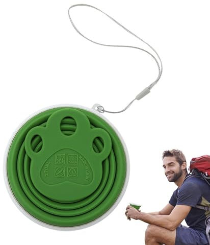 Opilroyn Vaso plegable, vaso plegable para viajes, vaso plegable de silicona, vaso plegable con tapa para camping al aire libre y senderismo