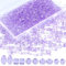 1000 Pièces Perles de Verre en Cristal, Perles à Facettes Violet, 4/5/6/8mm Perles en Verre, Perles pour Bijoux avec Boîte de Rangement pour DIY Fabrication de Bijoux