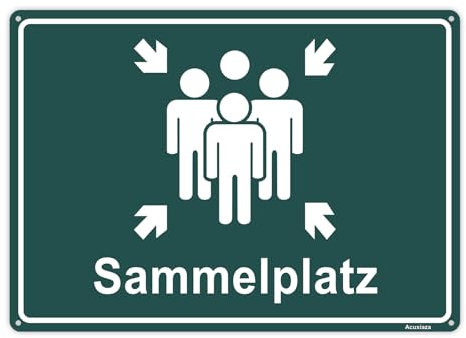 Acuxiaza Cartello da collezione di alta qualità: 35 x 25 cm, in alluminio stabile 5 mm, punto di raccolta con protezione UV di fori preforati