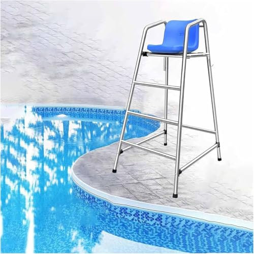 Hoher Rettungsschwimmerstuhl for den Pool, robuster Rettungsschwimmerstuhl for den Außenbereich for Terrassen, Strände, Seen, Pools, abnehmbarer Barhocker aus Edelstahl, Rettungsschwimmerstühle(78x92x