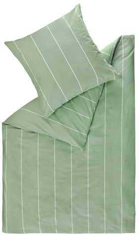Esprit Home Premium Bettwäsche 155x220 Baumwolle Grün 2tlg - Bettwäsche-Sets 2teilig bestehend aus 1 Bettwäschebezug 155x220cm - inkl. 1 Kopfkissenbezug 80x80cm - Öko-Tex Zertifiziert