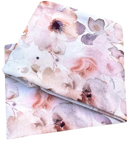 Wollhuhn ÖKO Jungen/Mädchen Cooles Elastisches Stirnband/Haarband Bequem Jersey Baumwolle Viele Motive Kinder (Aquarellblumen Altrosa)