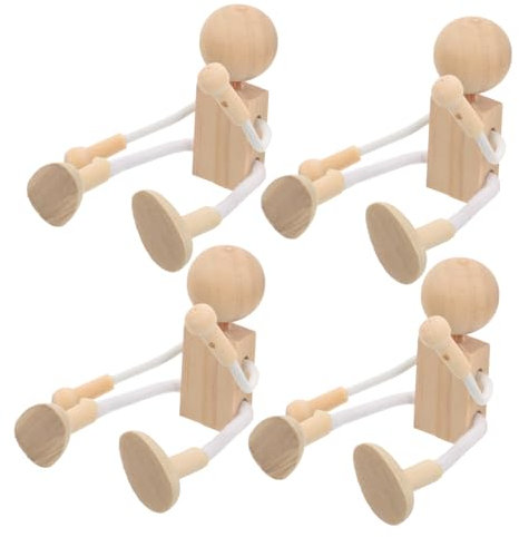 HAPINARY 16 Stk Diy-peg-puppe Bemalbare Puppen Basteln Zubehör Für Peg-puppen Unfertige Figuren Unfertiges Spielzeug Für Kinder Puppen Freunde Spielzeug Kokeshi Puppen Selber Machen Bambus