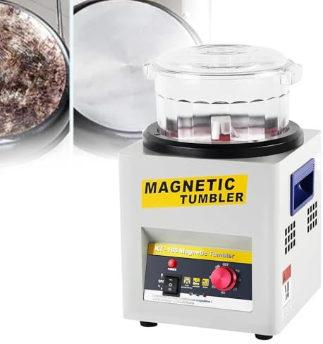 XIXIPIN Magnetic Polisher,Magnetic Tumbler Capacity 600g Jewelry Polisher Super Finishing Polishing Burnishing Machine 2000rpm